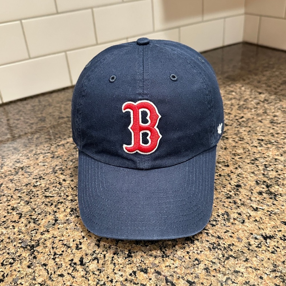 Boston Red Sox Hat '47 Clean Up Adjustable Strap Back Blue MLB